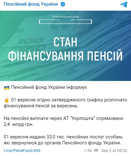 Скріншот із Telegram