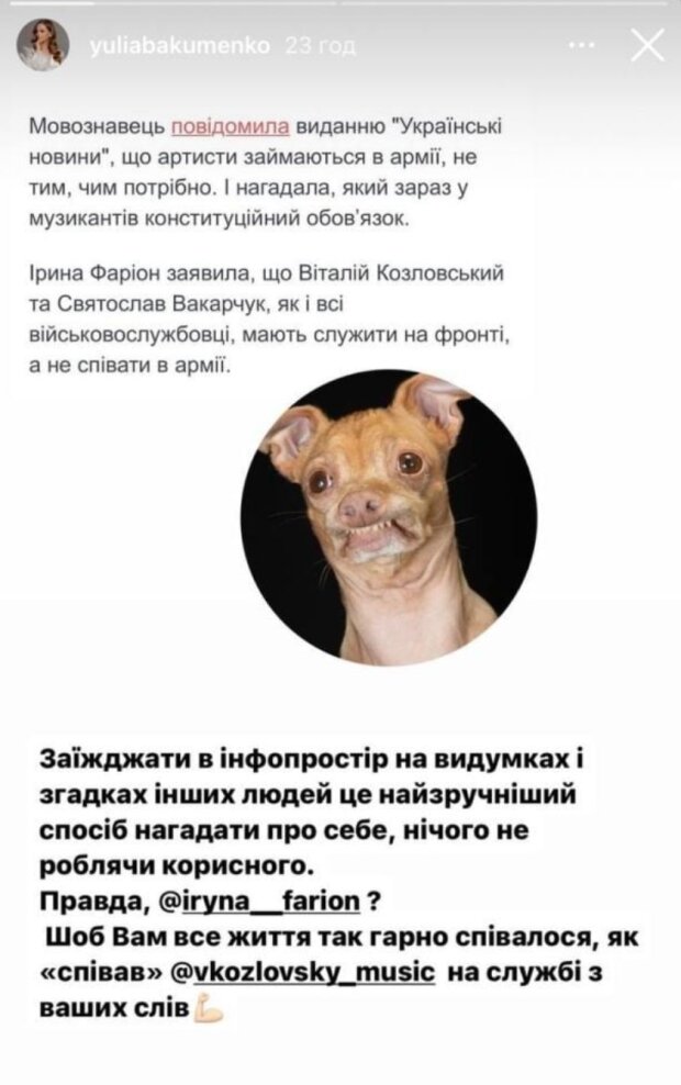 Сториз Юлии Бакуменко