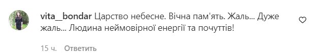 Коментарі на пост Вікторії Булітко у Instagram