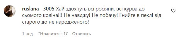 Комментарии на пост Леси Никитюк в Instagram
