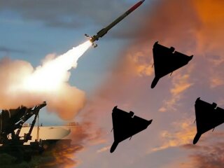 Шахеди та ракети, фото з вільних джерел