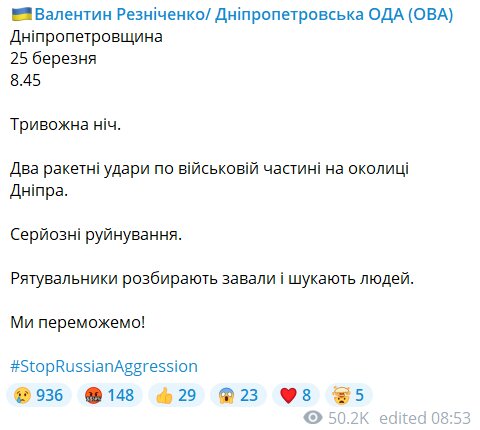 Скріншот з Telegram