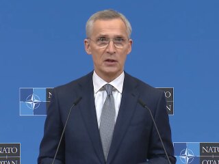 Генеральний секретар НАТО Єнс Столтенберг, кадр з виступу