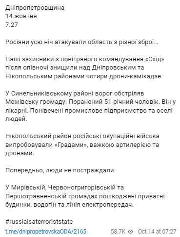 Скриншот с Telegram