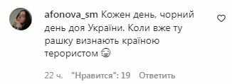 Коментарі зі сторінки Володимира Дантеса в Instagram