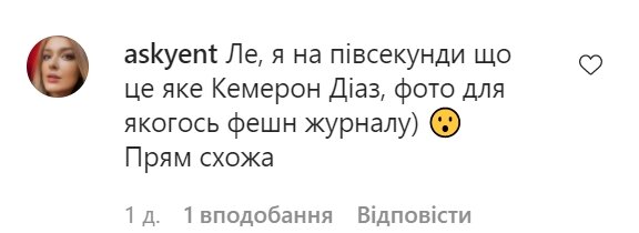 Коментарі зі сторінки Лесі Нікітюк в Instagram