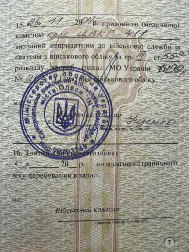 Фото военного билета