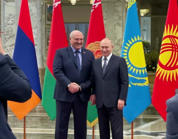 Владимир путин и Александр Лукашенко, кадр из видео