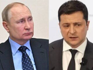 Фото Володимира Зеленського та Володимира Путіна