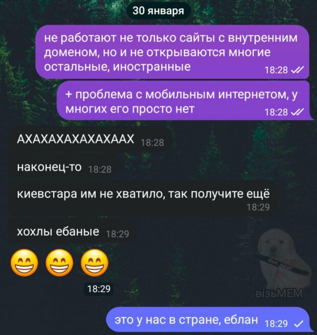 У росії збої з інтернетом