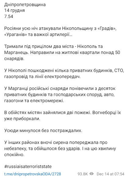 Скріншот із Telegram