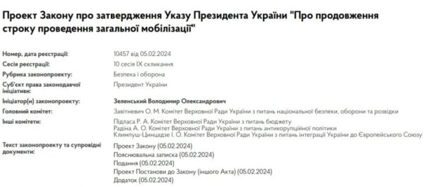 Законопроект о продлении мобилизации