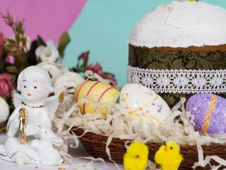 Кулич и крашанки, Пасха, изображение из свободных источников