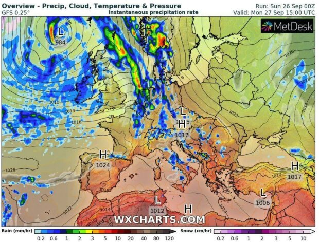Погода в Украине 27 сентября