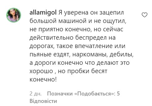 Коментарі зі сторінки Камалії в Instagram