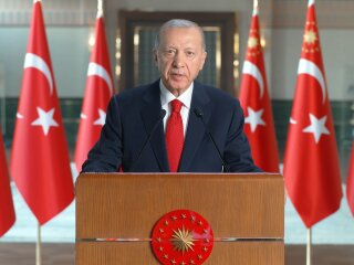 Президент Турции Реджеп Тайип Эрдоган, кадр из обращения