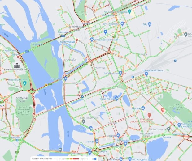 Пробки из-за ДТП в Киеве