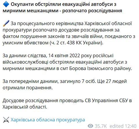 Скріншот з Telegram
