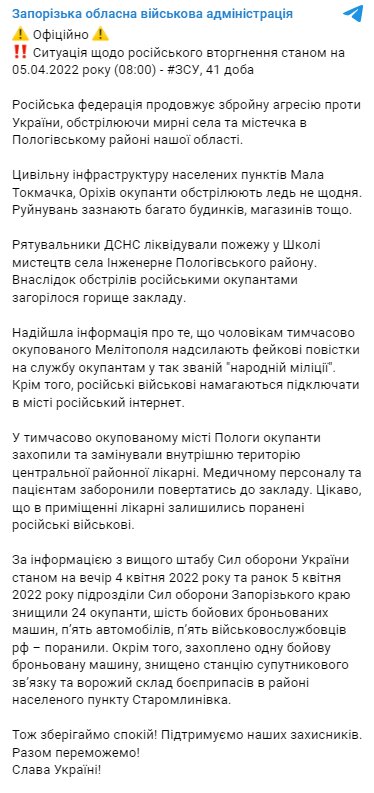 Скриншот с Telegram