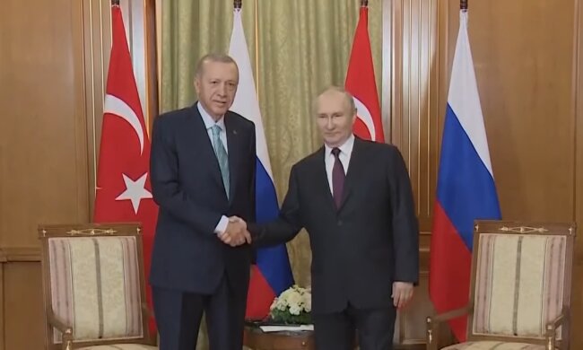 Реджеп Ердоган і володимир путін, кадр з переговорів