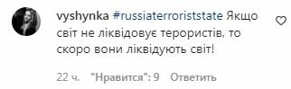 Коментарі зі сторінки Володимира Дантеса в Instagram