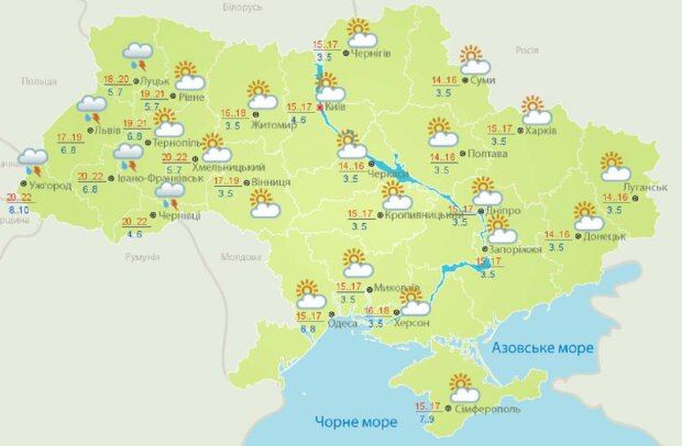 Погода в Україні на 6 травня